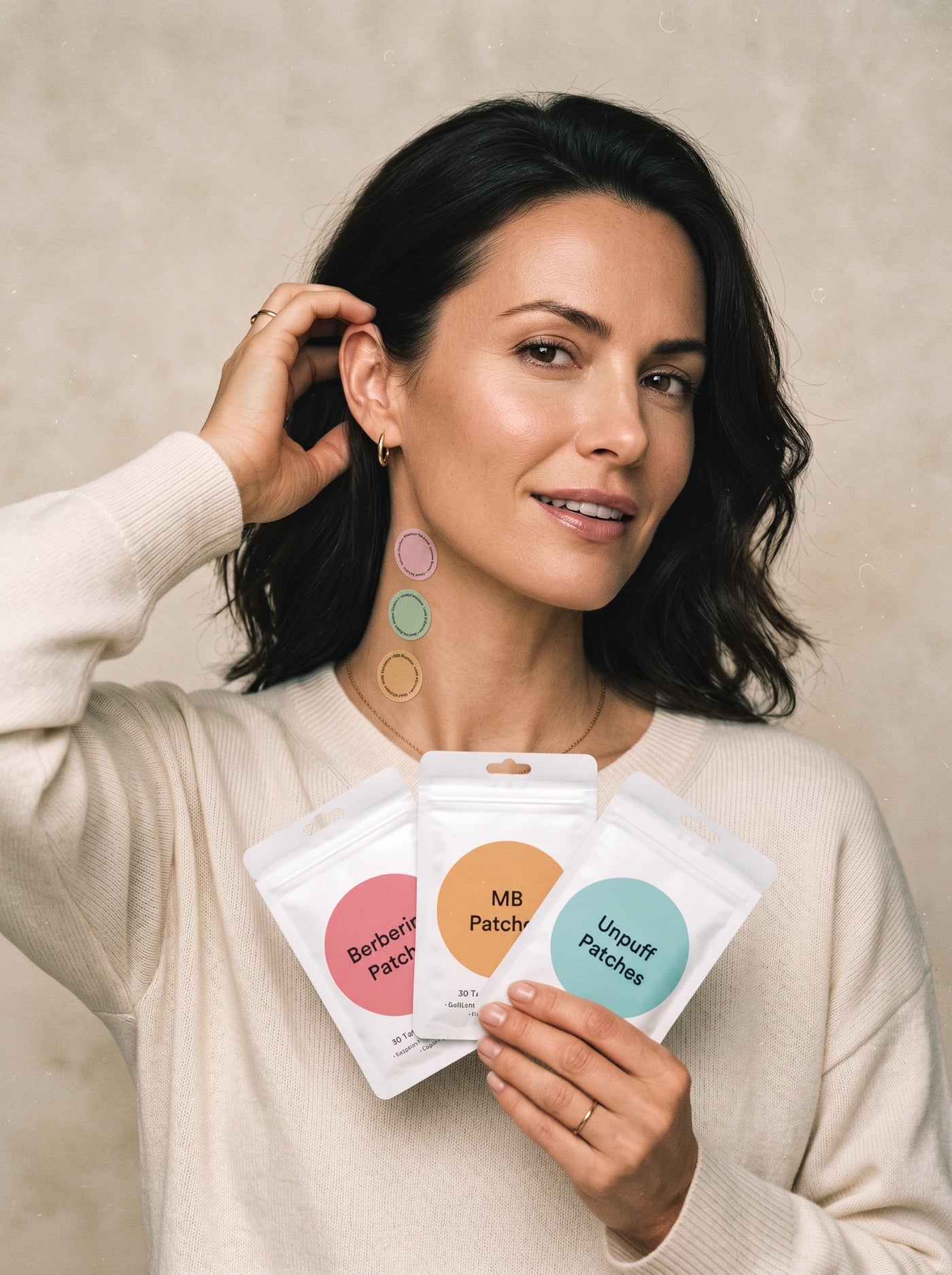 Model wearing Metabolic Trio patches