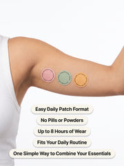 Model holding Metabolic Trio patches